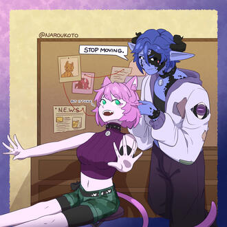 Cat Girl and Demon having a friends night together.